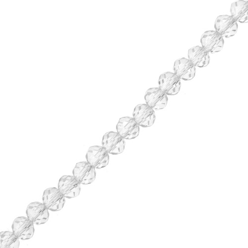 Cuentas redondas facetadas - redondas aplanadas de 4,5 x 4 mm - Cristal x 40 cm