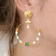 Pendientes de aro - Pendientes de aro a decorar 40 mm - Dorado x2