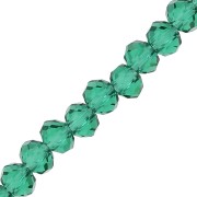 Redondas planas facetadas 4x3.5 mm Emerald x42cm|raw }}