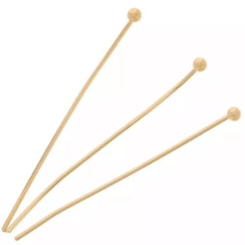 Clavos de cabeza esférica 27X0,5 mm - Dorado x50