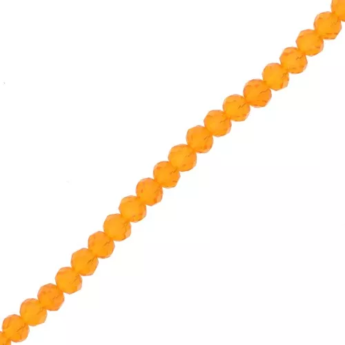 Cuentas facetadas redondas - aplanadas redondas - 4x3,5 mm Mandarina x41cm