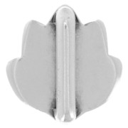 Cuenta pasante slider flor de loto para cordón 10 mm Chapado Plateado envejecidox1