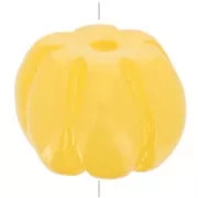Cuenta calabaza 12 mm resina opaca - Amarillo x1