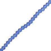 Cuentas redondas facetadas —redondas aplanadas— 4,5 x 3,5 mm, zafiro, 40 cm