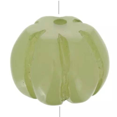 Cuenta calabaza 12 mm resina opaca - Oliva x1