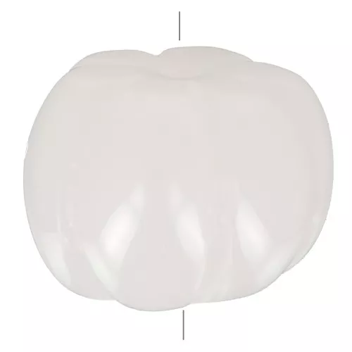 Cuenta calabaza 12 mm resina opaca - Blanco x1