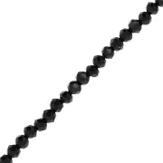 Cuentas facetadas redondas - redondas aplanadas 4,5x4 mm - Azabache x43cm