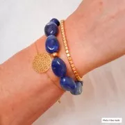 Cuentas acrílicas planas irregulares 18x13mm Verde musgo jaspeado x10