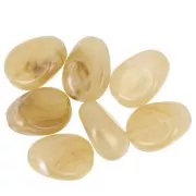 Cuentas acrílicas planas irregulares 18x13mm caqui jaspeado x10