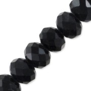 Redondas planas facetadas 6x4 mm Jet x40cm|raw }}