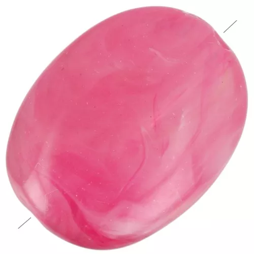 Cuentas acrílicas planas irregulares 19x15mm Rosa jaspeado x10