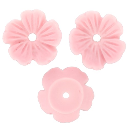Cuencos florales resina 10 mm - Rosa claro x12