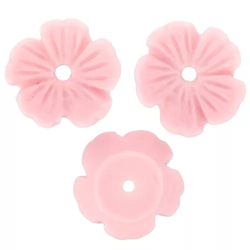 Cuencos florales resina 10 mm - Rosa claro x12
