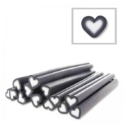 Caña arcilla polimerica 5x50 mm Corazón Gris Antracita|raw }}
