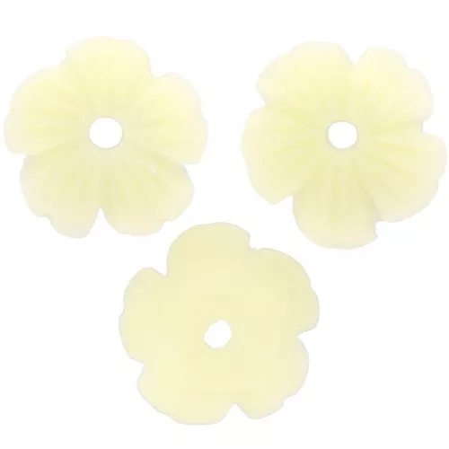 Cascillas flores 10 mm resina - Crudo x12