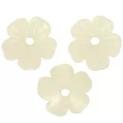 Cascillas flores 11 mm acrílico - Amarillo claro iridiscente x12