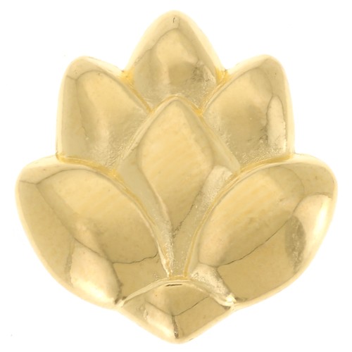 Cuenta pasante slider flor de loto para cordón 10 mm Dorado oro fino x1