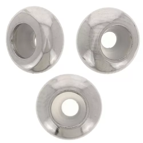 Cuenta pasante 7 mm con agujero de 2 mm - acero inoxidable 316 x1