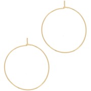 Pendientes de aro para decorar 30 mm - Del hilo 0,7 mm - Dorado x20