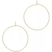 Pendientes de aro para decorar 30 mm - Del hilo 0,7 mm - Dorado x20