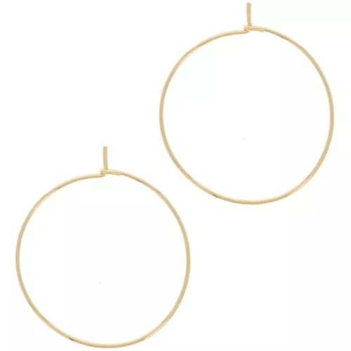 Pendientes de aro para decorar 30 mm - Del hilo 0,7 mm - Dorado x20