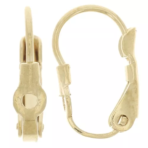 Ganchos pendientes con agujero de láton 16 mm Dorado x4