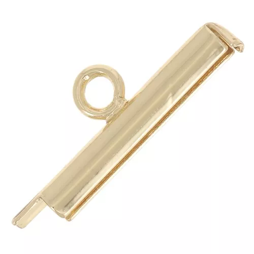 Terminal para tejido de perlas rocallas & Delica Miyuki 15 mm dorado x1