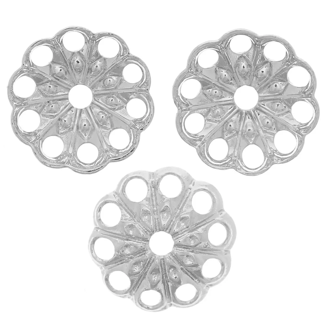 Bulk 200 Flor De Filigrana De Plata Antigua Focal 20 Mm, Conector De Filigrana De Color Platino - México