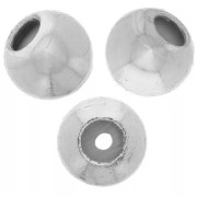 Cuenta pasante 3 mm con agujero de 0,5 mm Plateado x10