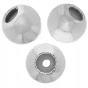 Cuenta pasante 3 mm con agujero de 0,5 mm Plateado x10