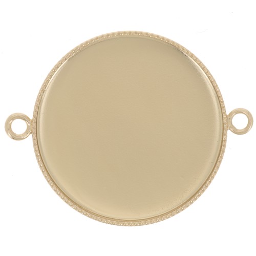 Entrepieza engaste para cabuchón fondo plano 25 mm Dorado x1