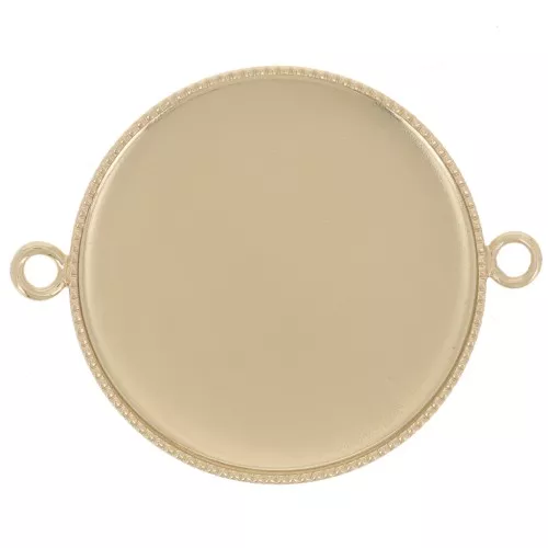 Entrepieza engaste para cabuchón fondo plano 25 mm Dorado x1