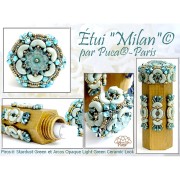 Cuentas de vidrio Piros® by Puca® 2x5 mm - Aqua AB opaco x10g