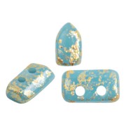 Cuentas de vidrio Piros® by Puca® 2x5 mm - Opaque Aqua Gold Splash x10g|raw }}