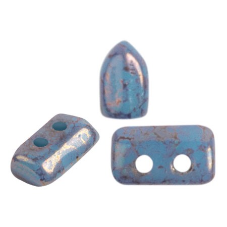 Cuentas de vidrio Piros® by Puca® 2x5 mm - Aqua Bronze opaco x10g