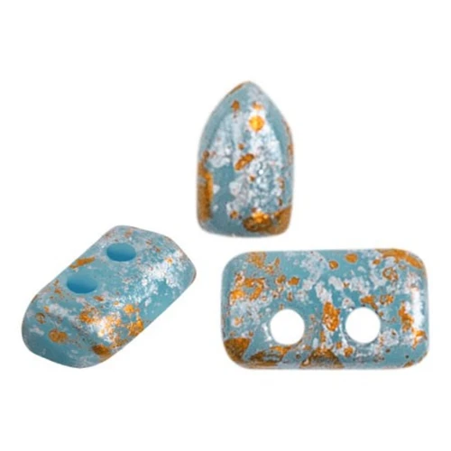 Cuentas de vidrio Piros® by Puca® 2x5 mm - Aqua Tweedy opaco x10g