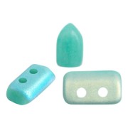 Cuentas de vidrio Piros® by Puca® 2x5 mm - Verde Turquesa Opaco Mate AB x10g