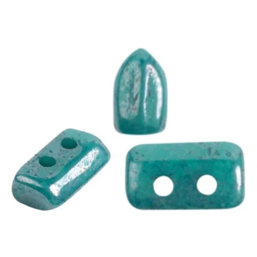 Cuentas de vidrio Piros® by Puca® 2x5 mm - Op Verde Turquesa Azul Terracota x10g