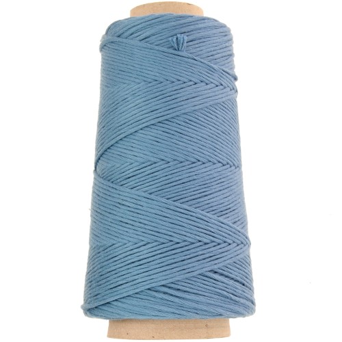 Bobina de cordón de algodón orgánico Détox XL macramé peinado - Azul x200 m