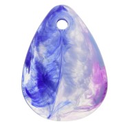 Lentejuelas de pétalos de flores curvados de 17 mm en acrílico - Azul Violeta Mármol x15