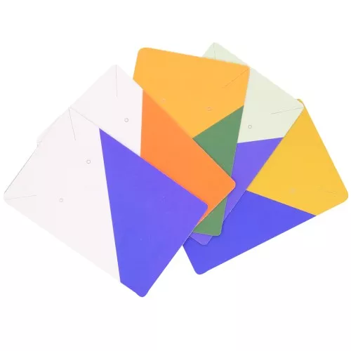 Paquete de 50 tarjetas de joyería 9x6 cm - Motivo gráfico - Colores aleatorios