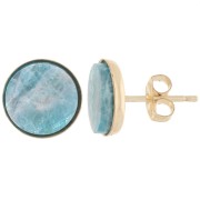 Pendientes cabujón redondo 8 mm - Gold Filled Dorado laminado x2