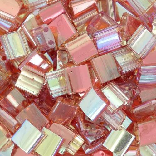 Miyuki Tila Beads 5x5x1.9 mm TL-4576 - Crystal naranja rainbow x10g
