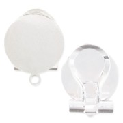 Pendientes clips disco plano 12 mm plateado x2
