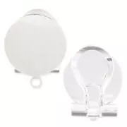 Pendientes clips disco plano 12 mm plateado x2