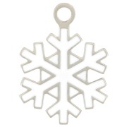 Charm copo de nieve 12 mm - Resina epoxi - Acero inoxidable 316L - Blanco x1|raw }}