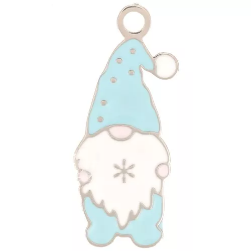 Colgante Papá Noel 21x8 mm - Resina epoxi - Acero inoxidable 316L - Azul x1