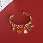 Colgante regalo de Navidad 14x9 mm Resina epoxi - Acero inoxidable 316L dorado x1