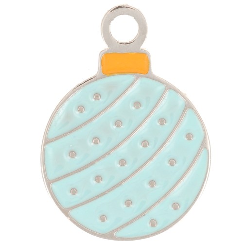 Adorno de Navidad de 12 mm Resina epoxi - Acero inoxidable 316L - Azul x1