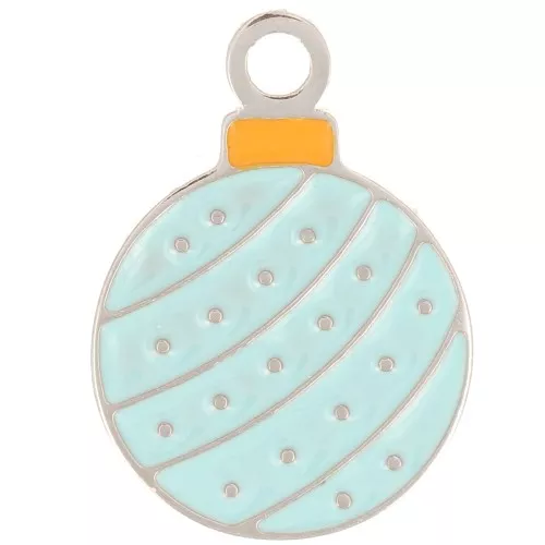 Adorno de Navidad de 12 mm Resina epoxi - Acero inoxidable 316L - Azul x1